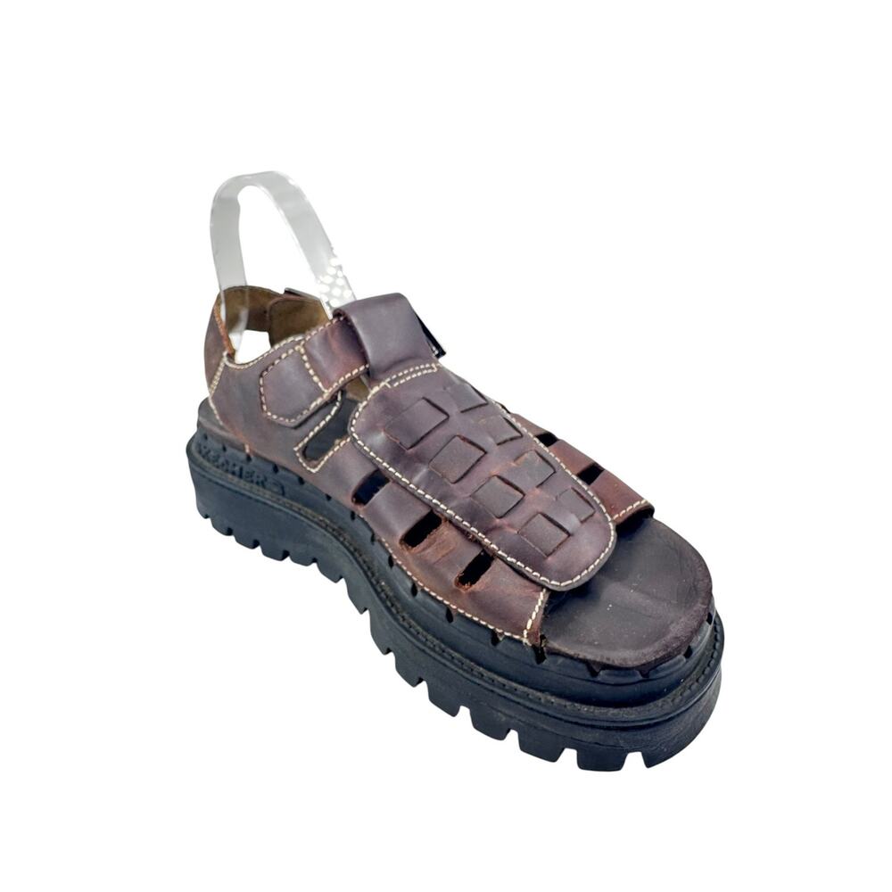 Skechers Jammers Women Brown Leather Fisherman Sandals Chunky Platform US 9 Y2KK - Picture 4 of 12